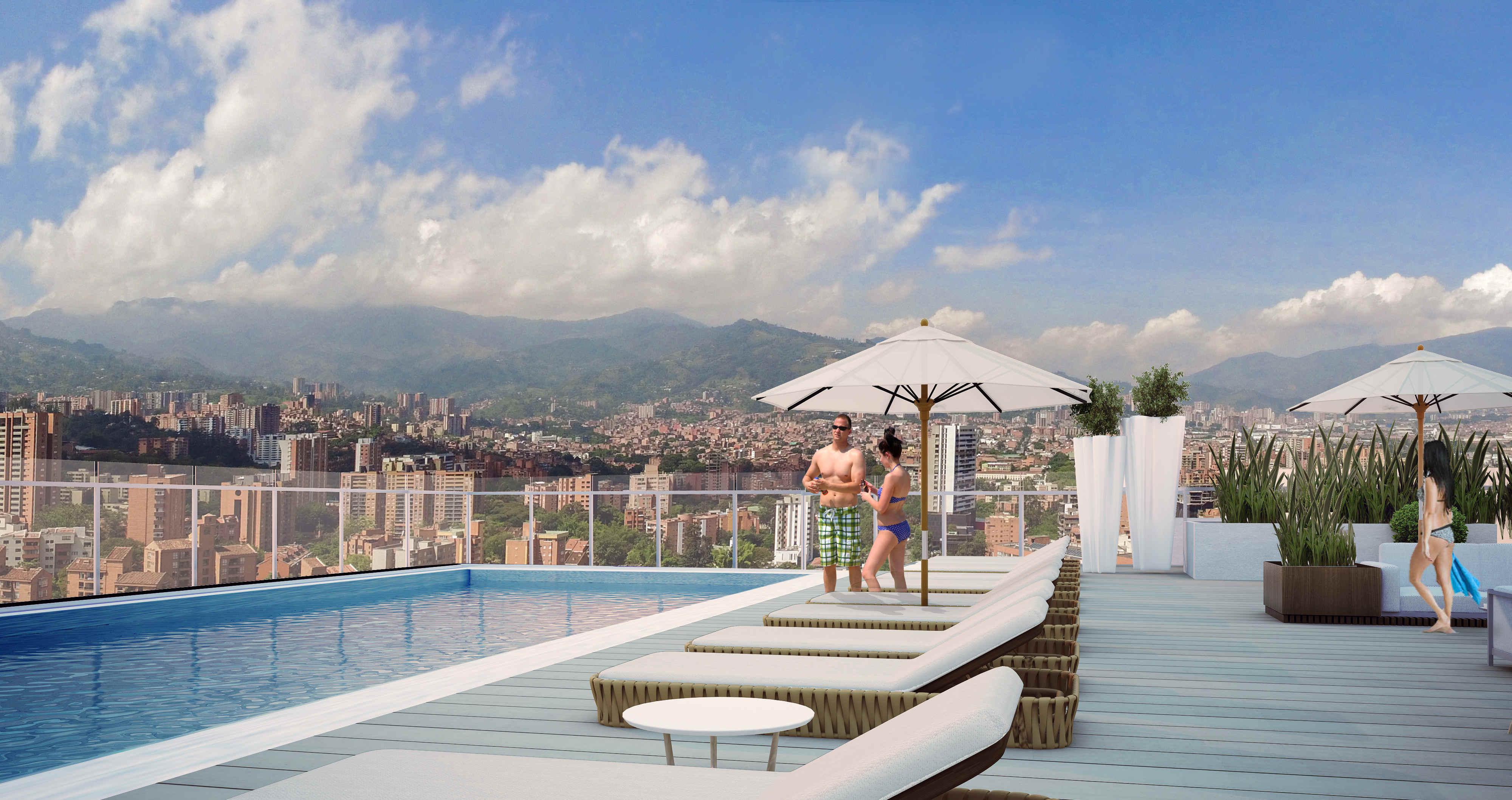 Hotel York Luxury Suites Medellin By Preferred Zewnętrze zdjęcie Skyline pool